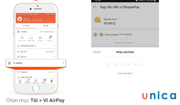 Nhập mật khẩu đặt lệnh