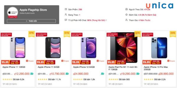 Apple Flagship Store là shop bán hàng chính thức của Apple trên Shopee