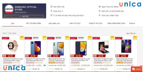 SAMSUNG OFFICIAL STORE là shop bán hàng chính thức của Samsung trên Shopee