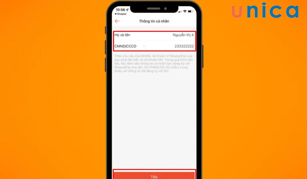 Điền thông tin để tạo tài khoản