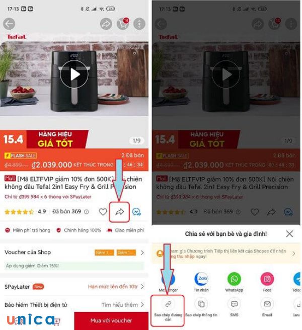 Copy link sản phẩm