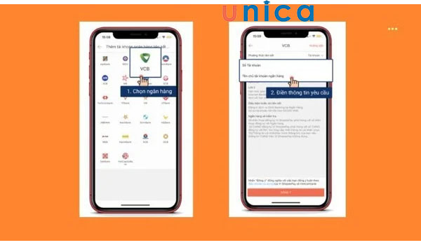 Lựa chọn ngân hàng muốn liên kết