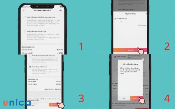 Chọn phương thức hoàn tiền