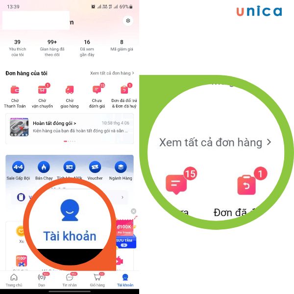 Theo dõi đơn hàng được trả ngược lại thông qua website của Lazada hoặc trên app điện thoại của Lazada