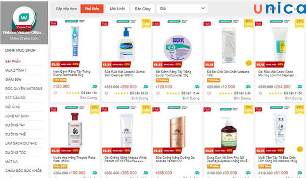 Nhóm sản phẩm cảm tính trên Shopee