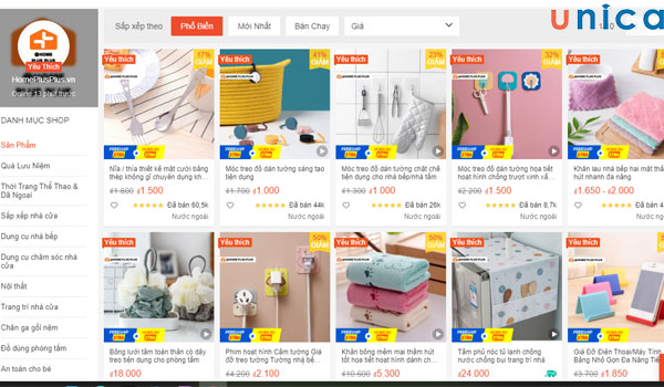 Ngành đồ gia dụng trên Shopee