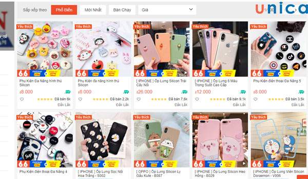 Ngành phụ kiện điện thoại trên Shopee