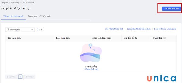 Nhấn vào “Chiến dịch mới”