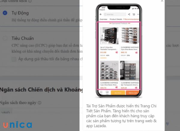 Chọn sản phẩm cần chạy quảng cáo