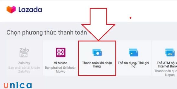 Phương thức thanh toán của Lazada