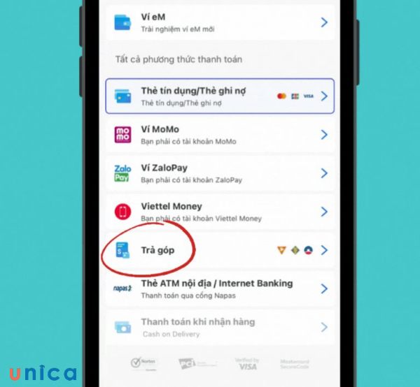 Kỳ hạn thanh toán trả góp trên Lazada