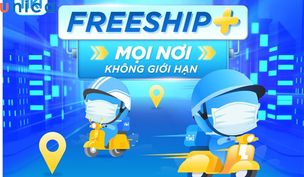 Sử dụng mã freeship Tiki cho các sản phẩm dán nhãn Freeship+