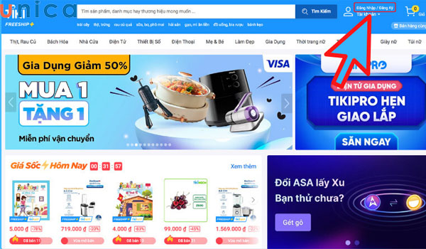 Đăng nhập tài khoản Tiki
