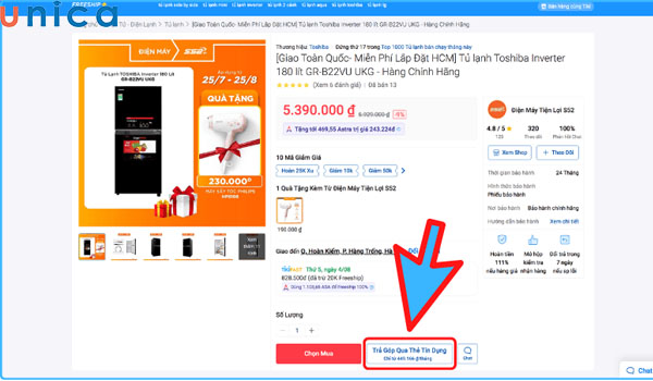 Chọn trả góp qua thẻ tín dụng
