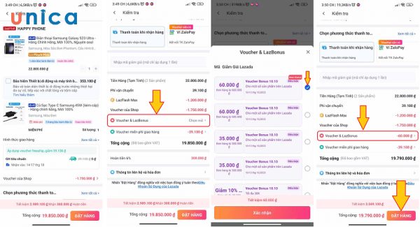 Áp dụng voucher tích lũy Lazada cho đơn hàng của mình