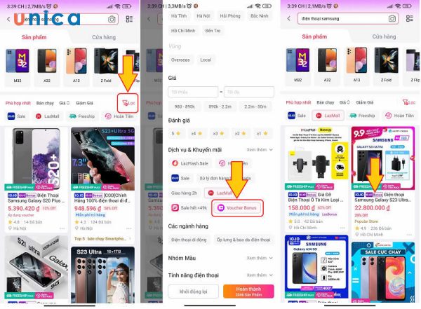 Chọn sản phẩm áp dụng được mã LazBonus