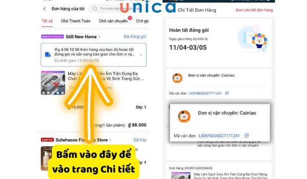 Tra cứu đơn hàng trên hệ thống đơn vị vận chuyển