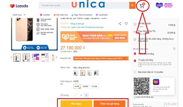 Chọn sản phẩm mua trên Lazada