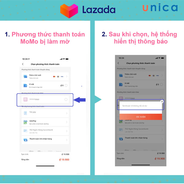 Chọn hình thức thanh toán Momo