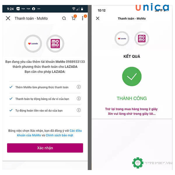 Thanh toán trên Lazada bằng Momo