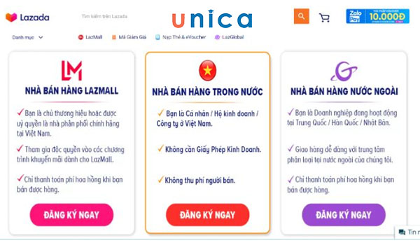 Đăng ký bán hàng trên Lazada