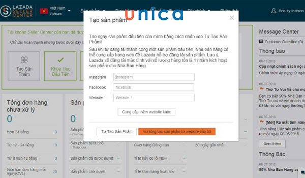 Thao tác đăng sản phẩm trên Lazada