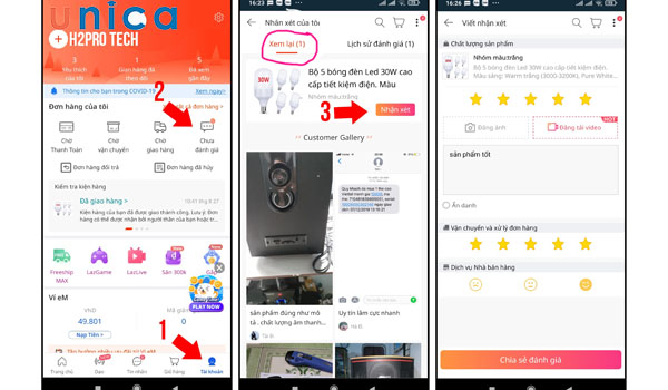 Đánh giá sản phẩm trên Lazada để nhận xu thưởng