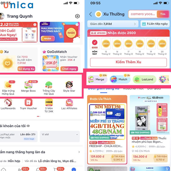 Chơi minigame để nhận xu thưởng