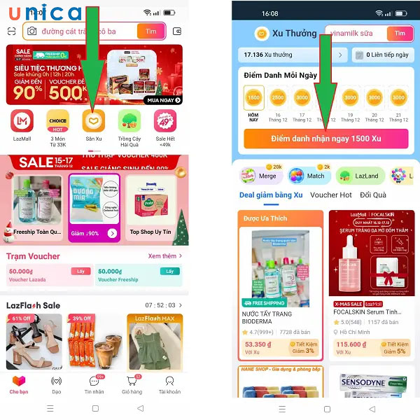 Điểm danh nhận xu mỗi ngày