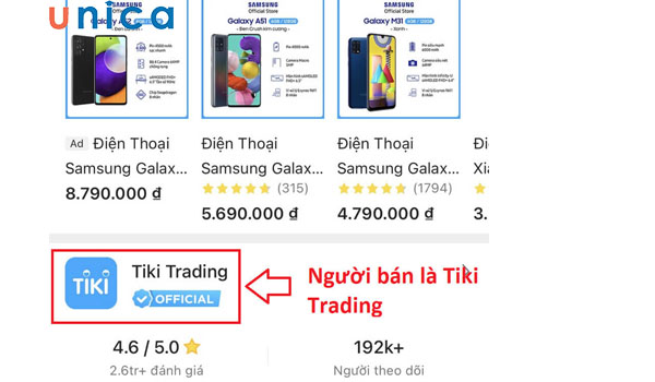 Mua điện thoại trên Tiki cần tìm kiếm shop uy tín