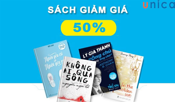 Tiki có nhiều chương trình giảm giá giúp tiết kiệm chi phí khi mua sách