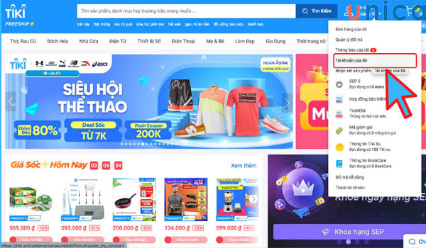 Chọn tài khoản của tôi