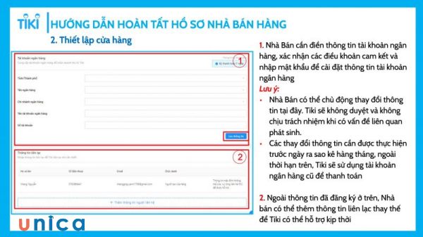Điền thông tin tài khoản ngân hàng