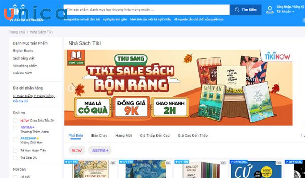 Thế mạnh của Tiki là sách