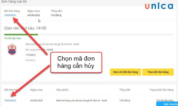 Một số vấn đề cần lưu ý khi huỷ đơn hàng đã đặt trên tiki