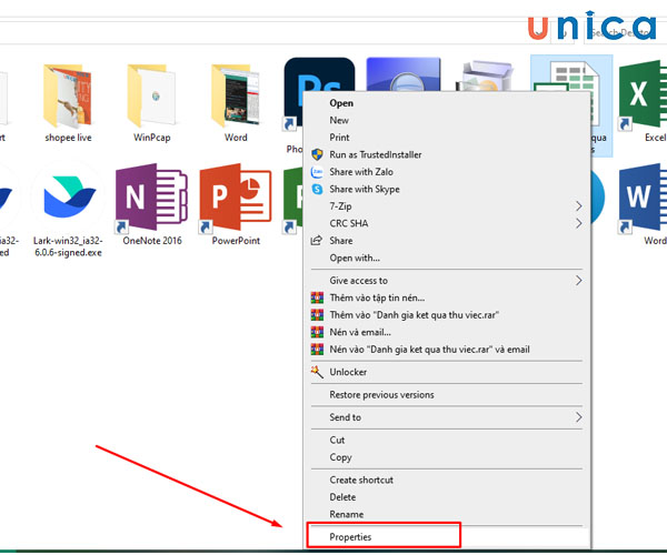 Đổi tên tệp bằng Properties