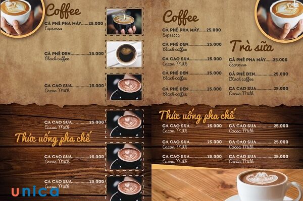 Thiết kế menu quán