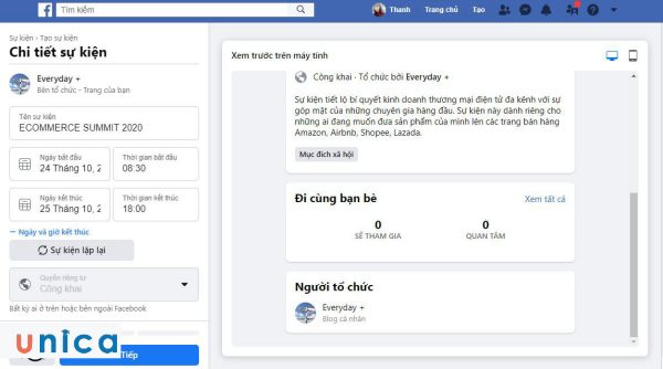 Điền đầy đủ thông tin