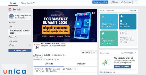 Giao diện của sự kiện