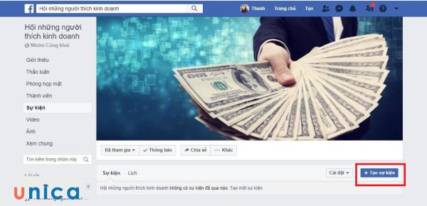 Chọn Tạo sự kiện