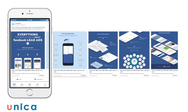Sử dụng tất cả các khung trong quảng cáo Carousel để tạo một hình ảnh lớn, hấp dẫn người xem