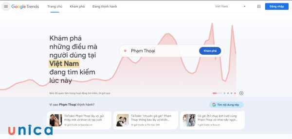 Google Trends là một công cụ mà bạn có thể sử dụng để xem xu hướng tìm kiếm