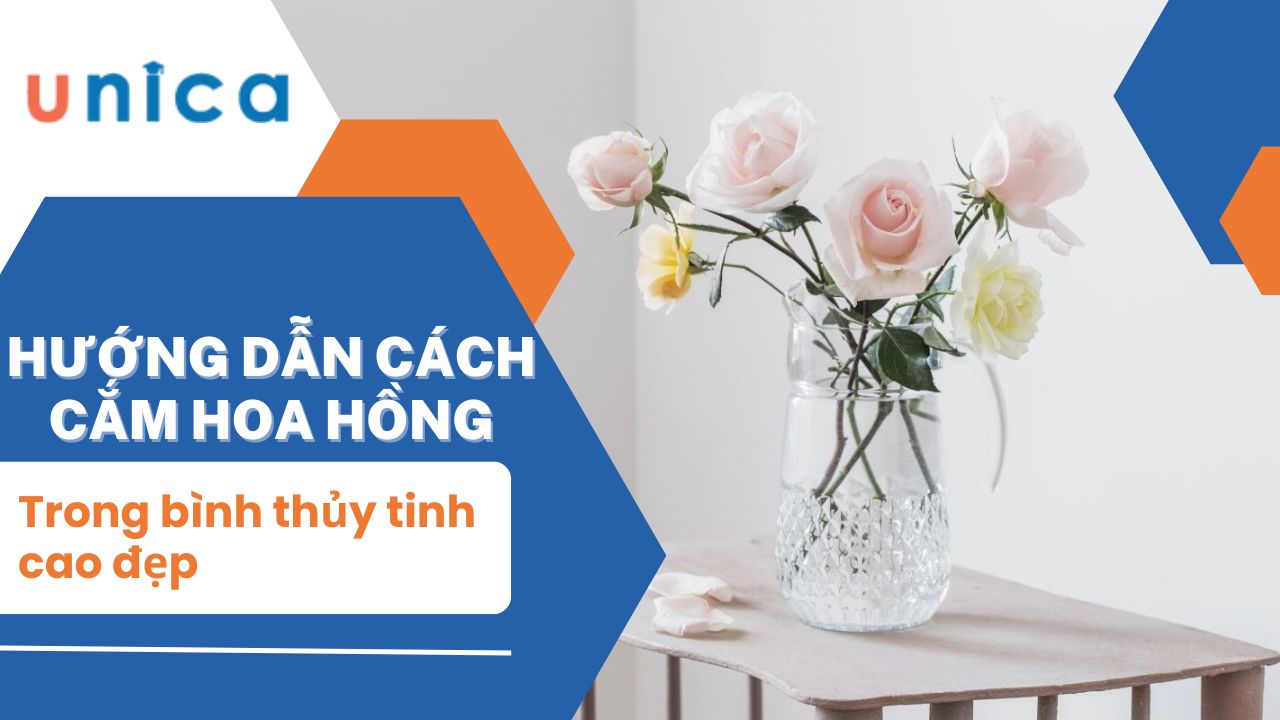 Hướng dẫn cách cắm hoa hồng trong bình thủy tinh cao đẹp nhất