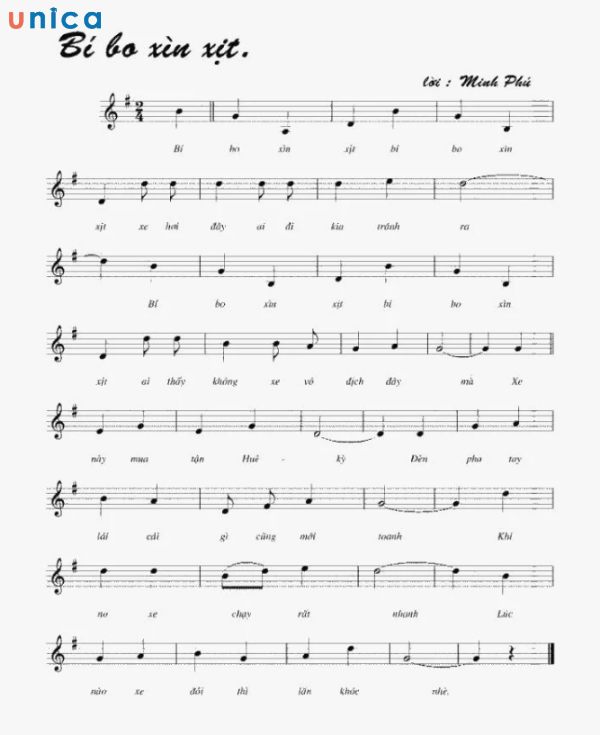 Bài hát Bí Bo Xìn Xịt