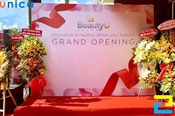 Mẫu Backdrop cho sự kiện khai trương spa