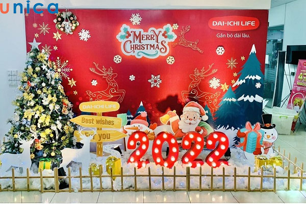 Mẫu Backdrop mừng lễ giáng sinh của Dai-ichi Life