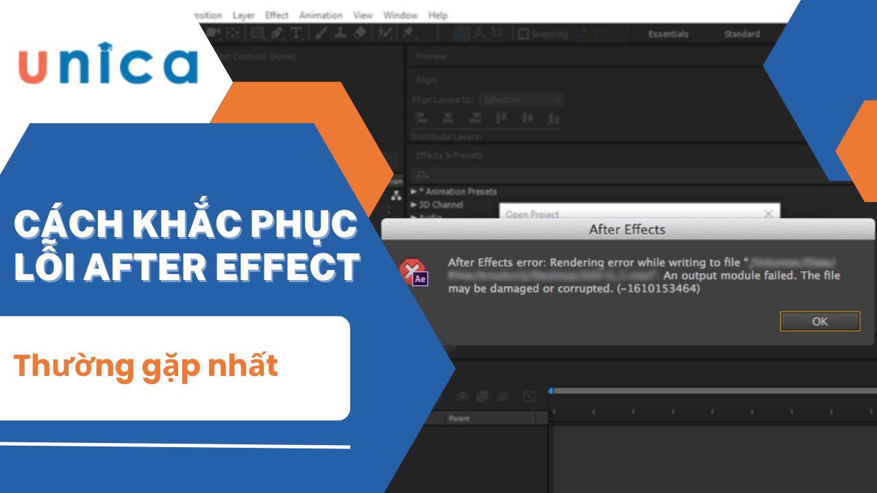 Các lỗi thường gặp trên After Effects và cách khắc phục
