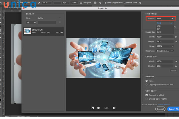 Chọn định dạng bạn muốn chuyển đổi