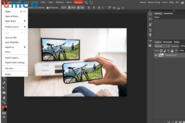 Chọn File để mở
