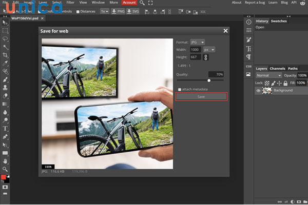 Lưu định dạng vừa chọn